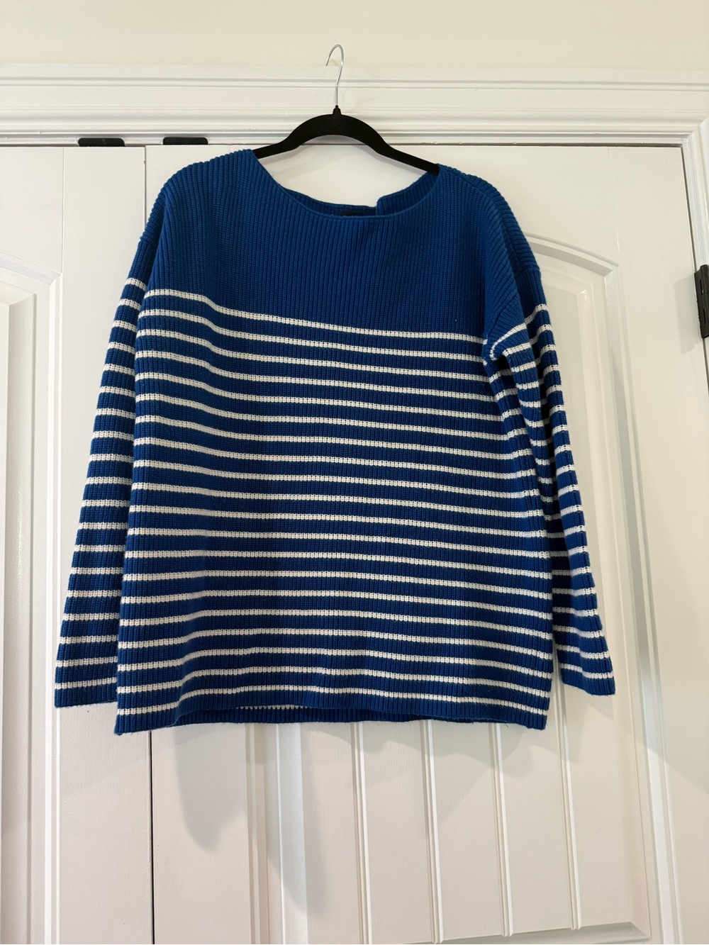 GAP Blue and White Striped Boatneck Sweater